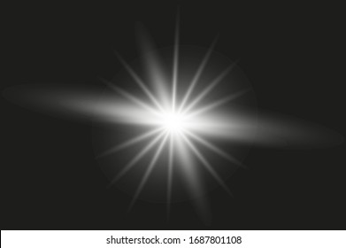 
shooting star on black sky realistic effect