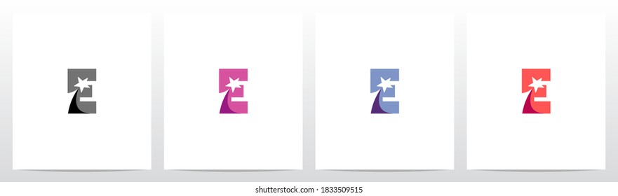 Shooting Star On Letter Logo Design E  