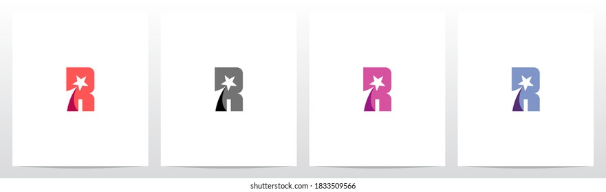 Shooting Star On Letter Logo Design R  