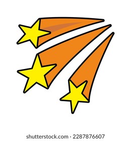 Shooting Star Patch V63 Patch Streetwear, Urban Design Yellow and Orange Colors Patch Commercial Use