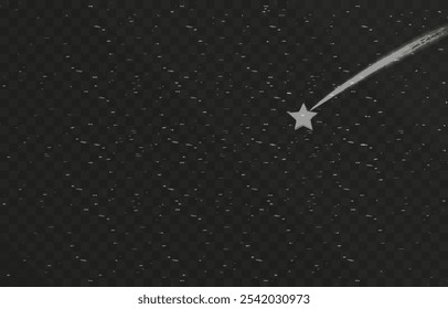 Shooting star png. Shooting star on isolated transparent background.