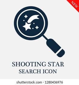 Shooting star search icon. Editable Shooting star search icon for web or mobile.