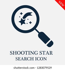 Shooting star search icon. Editable Shooting star search icon for web or mobile.