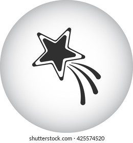 Shooting star sign  simple icon on background
