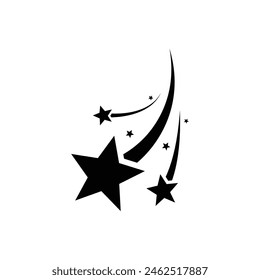 Shooting star silhouette design vector