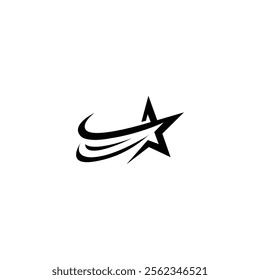 Shooting star silhouette design vector. Silhouette of a shooting star vector.