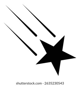 Shooting star silhouette design vector, Silhouette. Shooting star, Falling stars vector illustration.