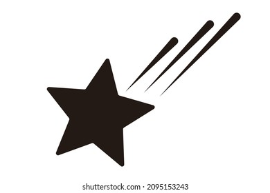 Shooting star silhouette icon. Vector.