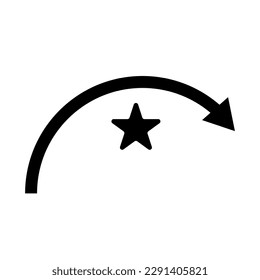 Shooting star silhouette icon. Vector.