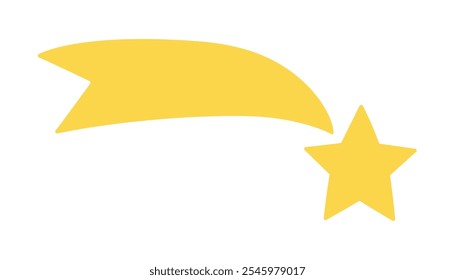 Shooting star simple icon. Clipart image isolated on white background