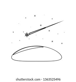 shooting star in the sky  icon. Element of Stars for mobile concept and web apps icon. Outline, thin line icon for website design and development, app development