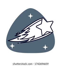 Shooting Star space isolated icon vector illustration design