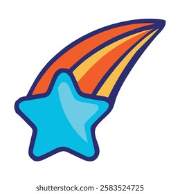 Shooting star space object icon isolated vector