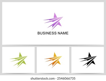 Shooting Star Swoosh Lines Logo Design