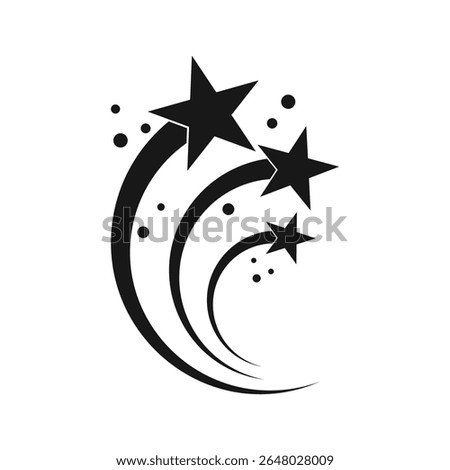 shooting star tail logo design concept idea