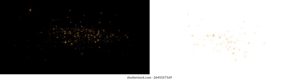 Shooting Star Trail PNG with Glowing Light, Sparkling Dust, and Twinkle Effects on Transparent Background for Holiday and Christmas Designs.