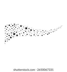 Shooting Star Trail Silhouette. Vector Illustration	