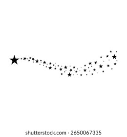 Shooting Star Trail Silhouette. Vector Illustration	