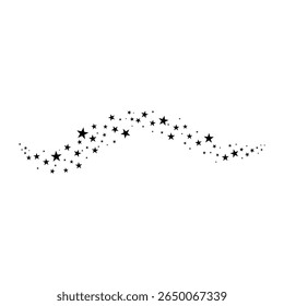 Shooting Star Trail Silhouette. Vector Illustration	