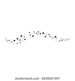 Shooting Star Trail Silhouette. Vector Illustration	