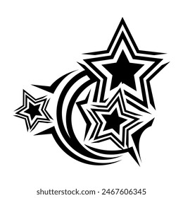 Shooting Star Typography Y2K Clothing Logo Patch Apparel Fashion Vector Des