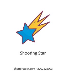 Shooting Star Vector Filled outline Icon Design illustration. Space Symbol on White background EPS 10 File