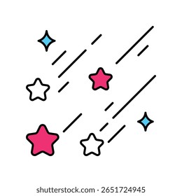 Shooting Star Vector Filled outline illustration style icon. EPS 10 file