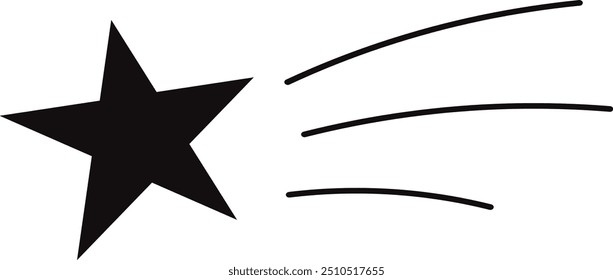 Shooting star vector icon illustration sign	