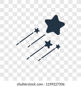 Shooting Star Vector Icon Isolated On Transparent Background, Shooting Star Transparency Logo Concept