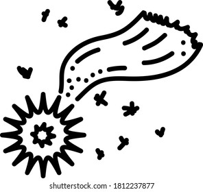 Shooting star vector icon, isolated