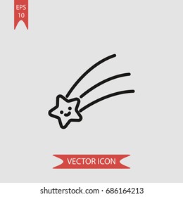 Shooting star vector icon, simple sky symbol sign, modern vector illustration for web, mobile design 