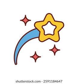 Shooting Star vector icon stock illustration