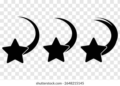 shooting star vector illustration, symbolized by a falling star icon. Meteoroid, comet, asteroid, stars. eps 10