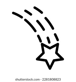 Shooting Star Vector Line Icon Design