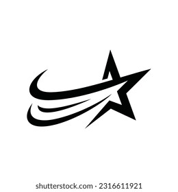 Shooting Star Vector Logo Design Template