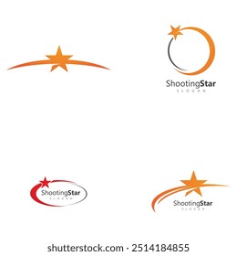 shooting star vector logo design template