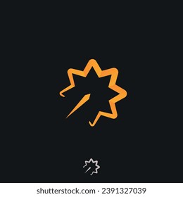 Shooting star vector logo template design concept