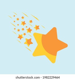 shooting star vector on colorful background