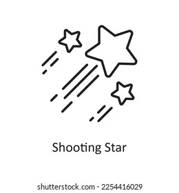 Ilustración de diseño de iconos de esquema del vector estrella de disparo. Símbolo de espacio en el archivo EPS 10 de fondo blanco