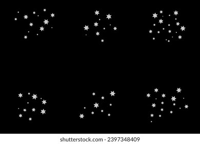 Estrella de tiro White
Una estrella fugaz con un elegante rastro estrella en un fondo negro. Estrellas festivas rocian polvo. Vector png.