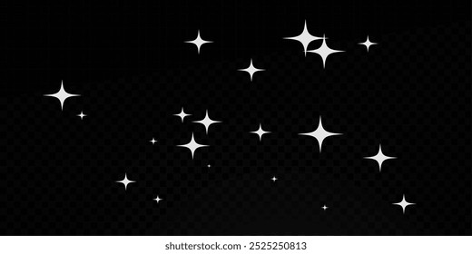 Shooting star white
A shooting star with an elegant star trail on a black background. Festive star sprinkles, powder. Vector png.