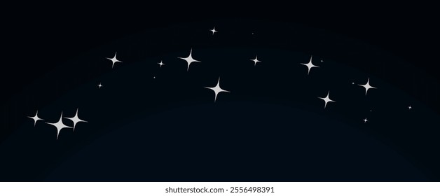 Shooting star white
A shooting star with an elegant star trail on a black background. Festive star sprinkles, powder. Vector png.