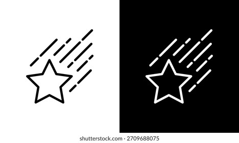 Shooting Star White Icon Set Design