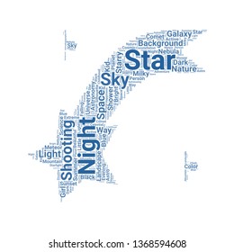 shooting star word cloud. tag cloud about shooting star