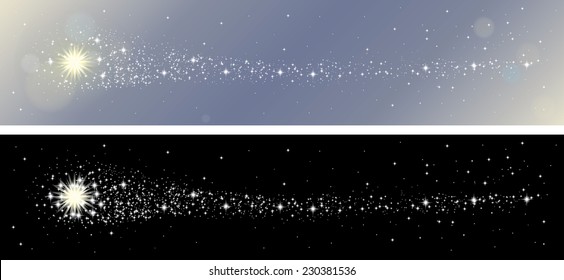 Shooting stars banner set