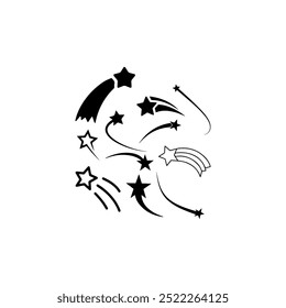 Shooting stars and comet vector icon set. Vector illustration design.