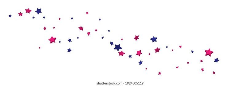 Shooting stars confetti 3D. Multi-colored stars. Festive background. Abstract pattern on a white background. Design element. Vector illustration, EPS 10.