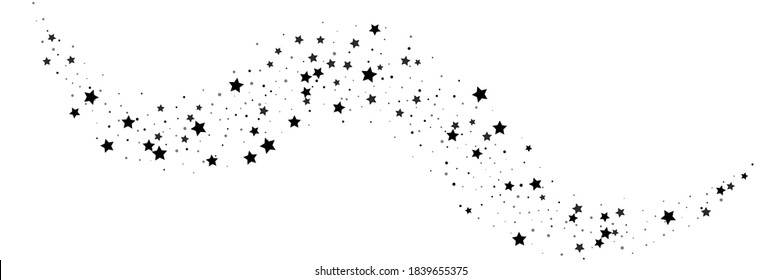 Shooting stars confetti. Black, white colors. Festive background. Abstract texture on a white background. Design element. Vector illustration, eps 10.