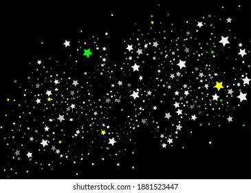 Shooting stars confetti. Black, white colors. Festive background. Abstract texture on a white background. Design element. Vector illustration, eps 10.