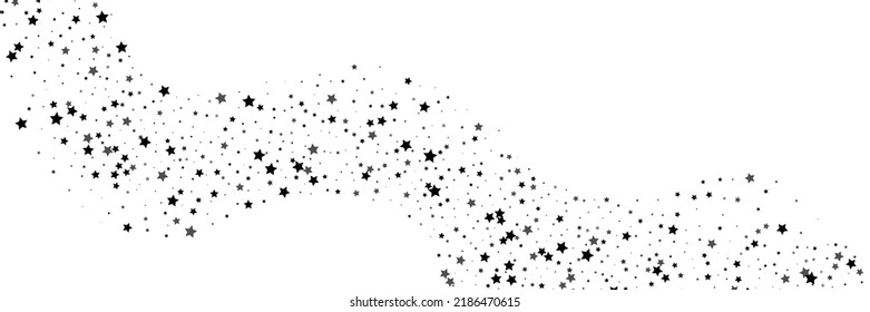 Shooting stars confetti. Black, white colors. Festive background. Abstract texture on a white background. Design element. Vector illustration, eps 10.